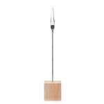 Support en bois avec clip pour notes en forme de cube avec logo Wood couleur bois troisième vue