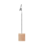Support en bois avec clip pour notes en forme de cube avec logo Wood couleur bois cinquième vue