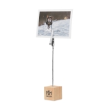 Support en bois avec clip pour notes en forme de cube avec logo Wood couleur bois vue principale