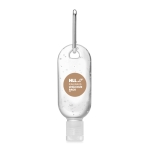 Gel pour mains personnalisable avec mousqueton 30ml Portable couleur transparent vue principale
