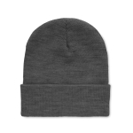 Bonnet élastique unisexe avec logo et revers roulé en RPET Switzerland couleur gris