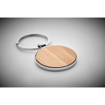 Élégant porte-clés rond en zinc et bambou imprimé Bamboo Round couleur bois quatrième vue photographique