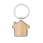 Porte-clés de merchandising en forme de maison Bamboo Home couleur bois troisième vue