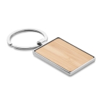 Porte-clés rectangulaire en bambou et zinc Bamboo Rectangle couleur bois