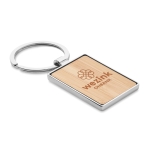 Porte-clés rectangulaire en bambou et zinc Bamboo Rectangle couleur bois troisième vue principale