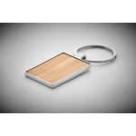 Porte-clés rectangulaire en bambou et zinc Bamboo Rectangle couleur bois quatrième vue photographique