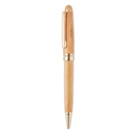 Stylo en bambou torsadé avec étui et encre bleue Berna Bamboo couleur bois septième vue