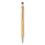 Stylo tactile en bambou, finition chromée, Encre bleue Zurich Bamboo couleur bois