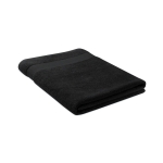 Serviette de bain publicitaire en coton bio 180 x 100 cm Cotton Large couleur noir