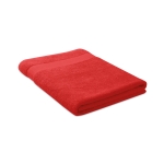 Serviette de bain publicitaire en coton bio 180 x 100 cm Cotton Large couleur rouge