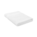 Serviette de bain publicitaire en coton bio 180 x 100 cm Cotton Large couleur blanc
