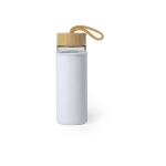 Gourde en verre d'entreprise avec étui 530 ml Crystal Bamboo White couleur blanc première vue