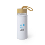 Gourde en verre d'entreprise avec étui 530 ml Crystal Bamboo White vue principale
