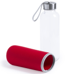 Gourde en verre personnalisée avec étui 420 ml Crystal Colorful
