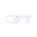 Outil porte-clés hygiénique antibactérien et anti-contact avec logo couleur blanc première vue