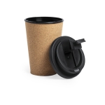 Mug take away personnalisées en liège de 350 ml Takeaway Cork couleur marron troisième vue