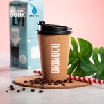Mug take away personnalisées en liège de 350 ml Takeaway Cork couleur marron quatrième vue
