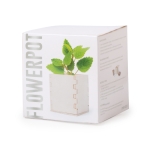 Pots de fleur publicitaires blancs avec graines de menthe Box couleur beige cinquième vue