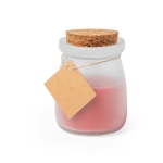 Bougie personnalisable colorée dans un pot en verre Vanilla couleur rouge première vue