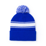 Bonnet d'hiver personnalisé avec pompon et détail blanc PomPom couleur bleu première vue