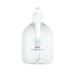 Grand flacon rechargeable avec distributeur transparent 500ml couleur transparent image avec logo