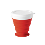 Verres de voyage pliables personnalisables en silicone de 250ml Colors couleur rouge