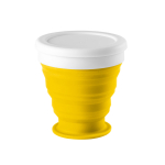 Verres de voyage pliables personnalisables en silicone de 250ml Colors couleur jaune