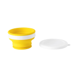 Verres de voyage pliables personnalisables en silicone de 250ml Colors couleur jaune quatrième vue