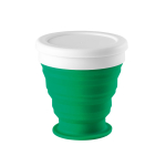 Verres de voyage pliables personnalisables en silicone de 250ml Colors couleur vert