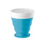 Verres de voyage pliables personnalisables en silicone de 250ml Colors couleur bleu ciel