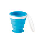 Verres de voyage pliables personnalisables en silicone de 250ml Colors couleur bleu ciel troisième vue