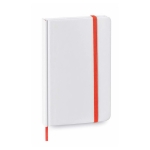 Bloc-notes personnalisable en carton blanc A6 avec pages lisses Custom couleur rouge première vue