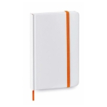 Bloc-notes personnalisable en carton blanc A6 avec pages lisses Custom couleur orange première vue