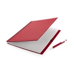 Carnet recyclé de couleur vive avec stylo A4 pages lisses ECOriginal couleur rouge cinquième vue