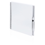 Carnet recyclé de couleur vive avec stylo A4 pages lisses ECOriginal couleur blanc