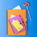 Carnet recyclé de couleur vive avec stylo A4 pages lisses ECOriginal vue d'ambiance