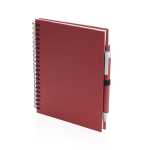 Carnet à spirale à anneaux et stylo avec pages lisses ECOriginal couleur rouge première vue