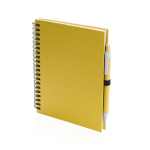 Carnet à spirale à anneaux et stylo avec pages lisses ECOriginal couleur jaune deuxième vue