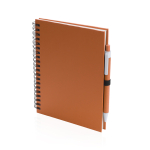 Carnet à spirale à anneaux et stylo avec pages lisses ECOriginal couleur orange première vue