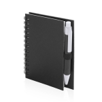 Carnet spirale en carton recyclé avec stylo B7 pages rayées ECOriginal couleur noir première vue