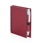 Carnet spirale en carton recyclé avec stylo B7 pages rayées ECOriginal couleur rouge première vue