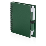 Carnet spirale en carton recyclé avec stylo B7 pages rayées ECOriginal couleur vert