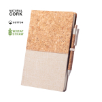 Carnet A5 avec stylo en liège et coton avec des pages lisses Greener cinquième vue
