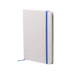 Carnet avec couverture en coton couleur crème A5 pages lisses Royal couleur bleu première vue