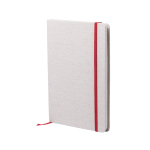 Carnet avec couverture en coton couleur crème A5 pages lisses Royal couleur rouge première vue