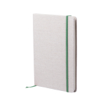 Carnet avec couverture en coton couleur crème A5 pages lisses Royal couleur vert première vue
