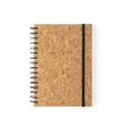 Carnet à spirale personnalisé en liège A5 avec pages lignées Planet couleur marron troisième vue