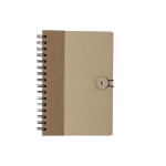 Carnet écologique personnalisé en carton recyclé A5 lignées Closure couleur marron troisième vue
