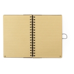 Carnet écologique personnalisé en carton recyclé A5 lignées Closure couleur marron quatrième vue