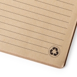 Carnet personnalisé écologique en bambou A5 avec pages lignées Button couleur marron troisième vue